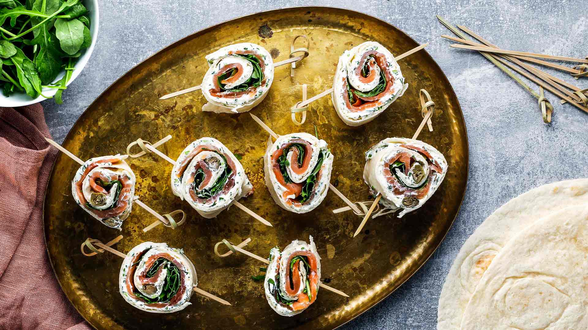 Lachs-Frischkäse-Rollen
