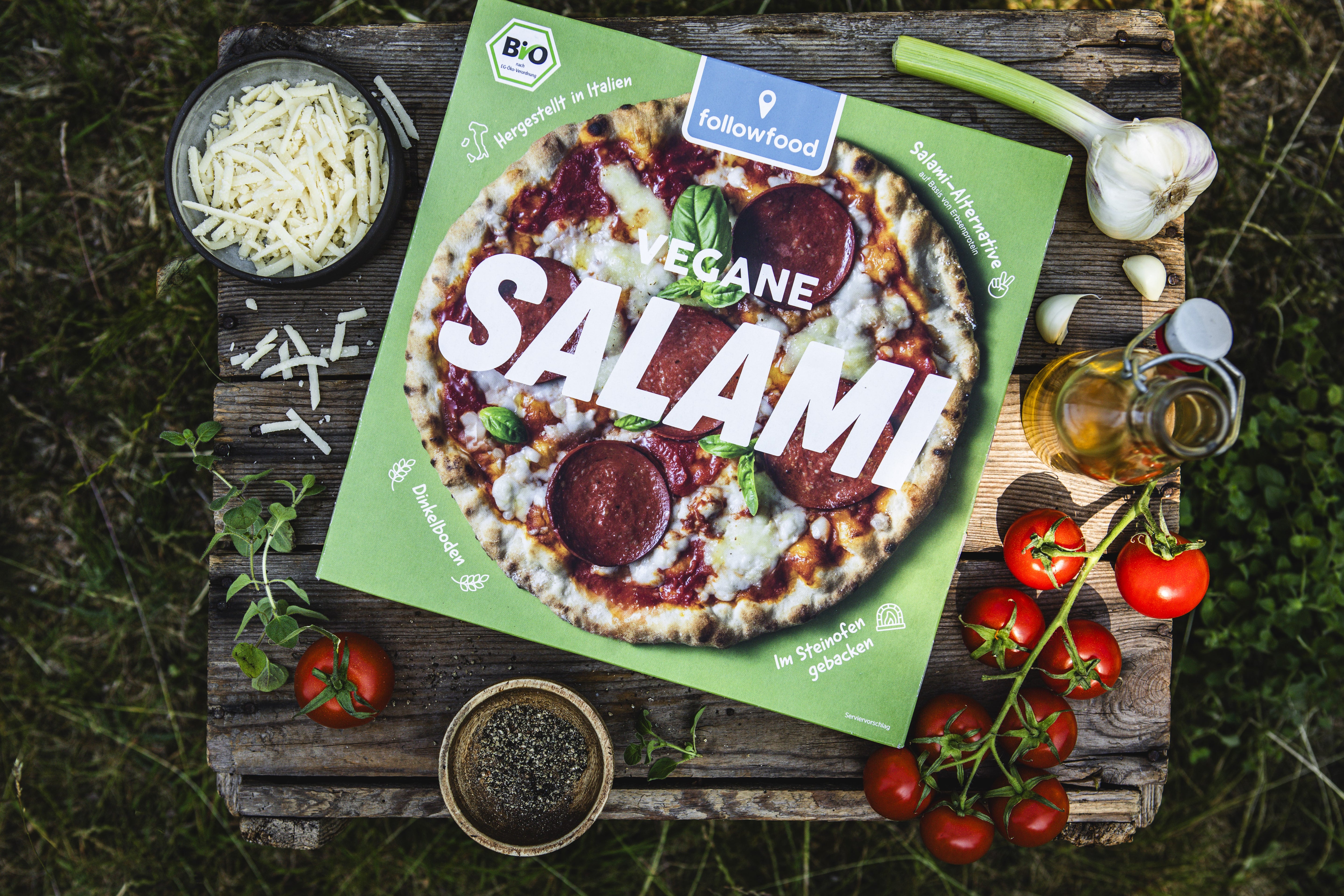 followfood vegane Pizza Salami Produktbild
