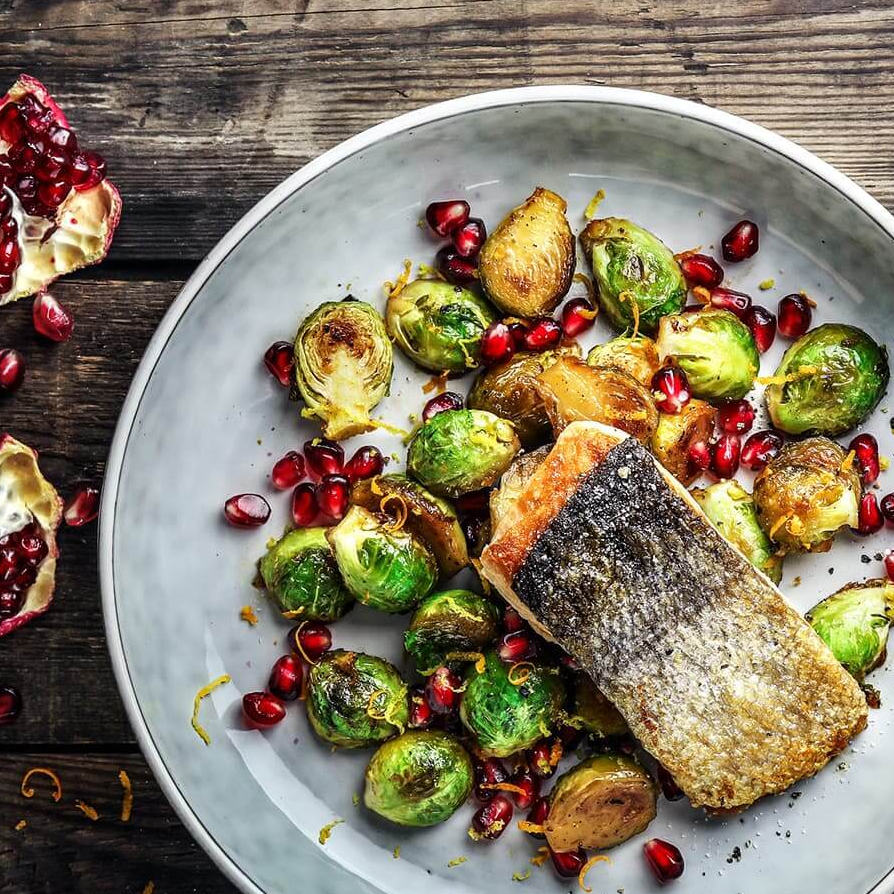 followfish Rezept: Wildlachs Zitrus Rosenkohl Granatapfel