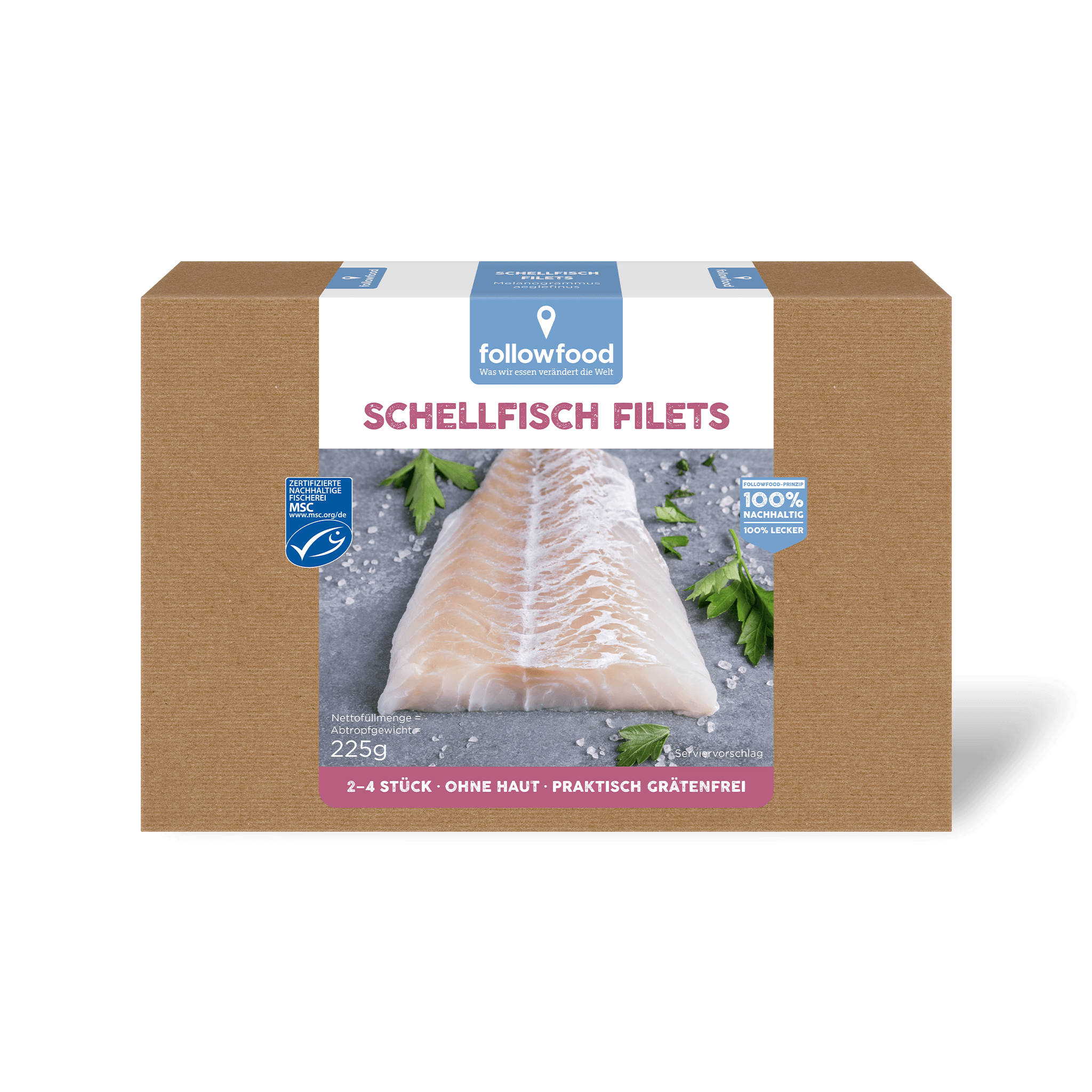 followfood Naturfilets Meeresfrüchte aus Wildfang MSC Schellfisch Filets Produktbild