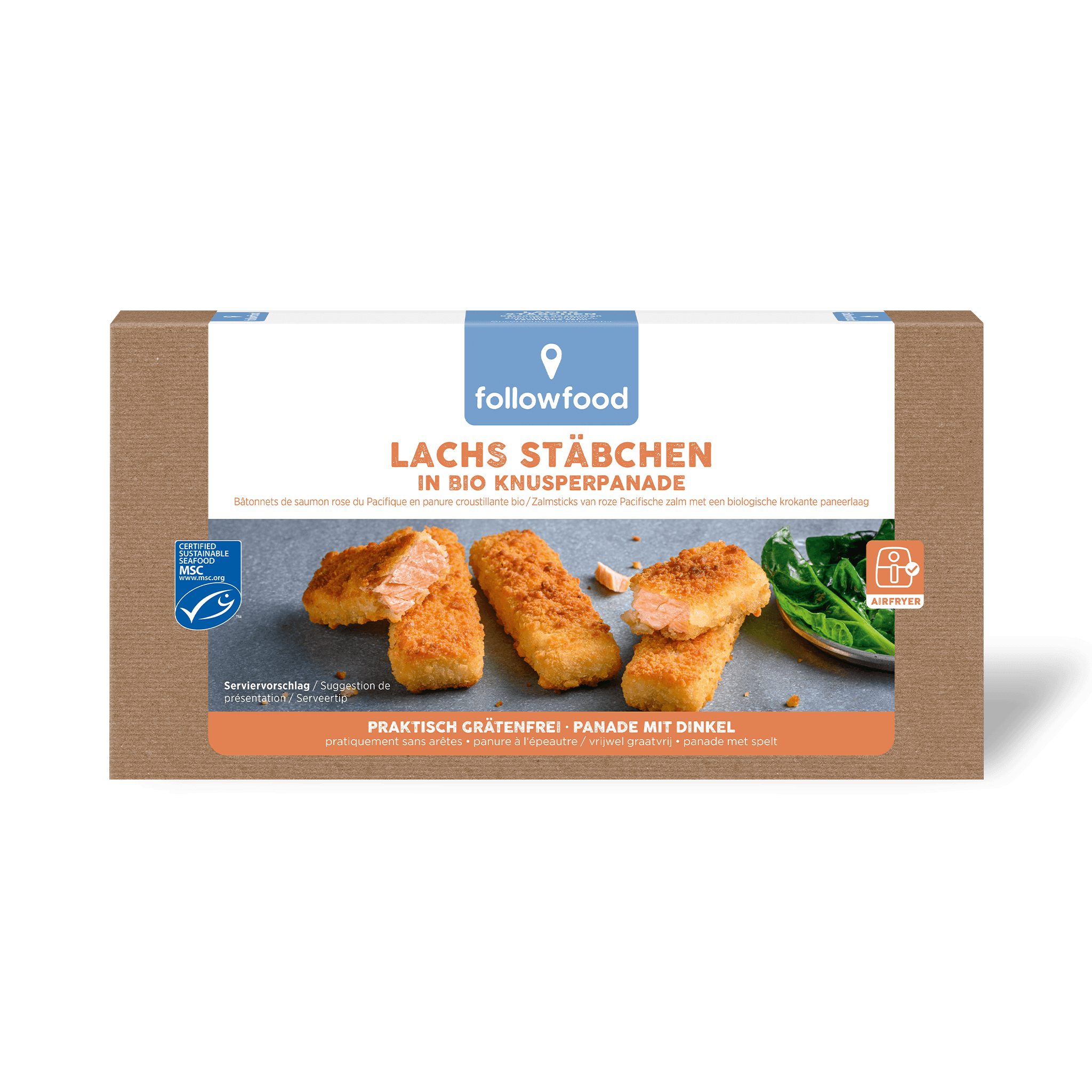 followfood MSC Lachs Stäbchen 270g Produktbild
