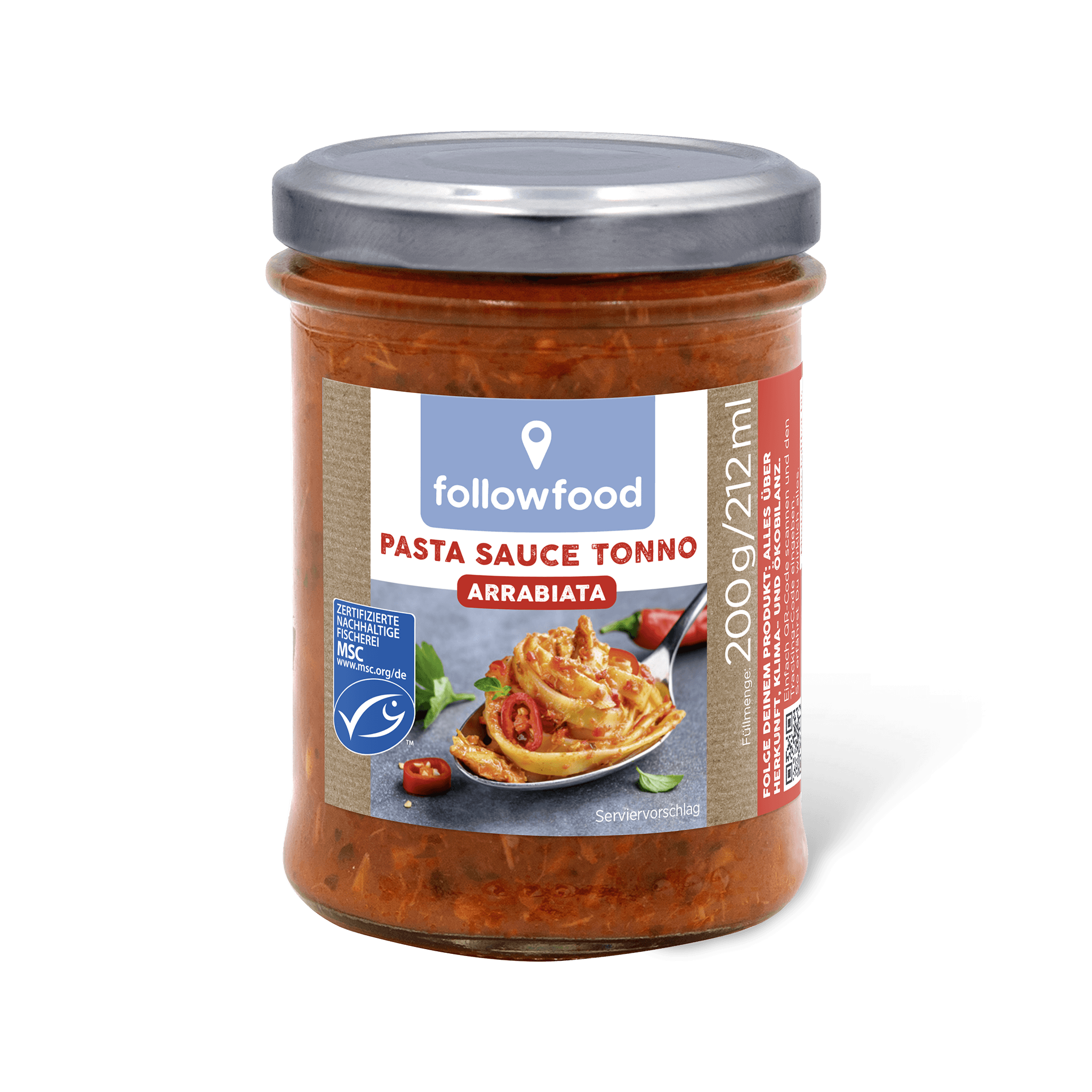 followfood Pasta Sauce Tonno Arrabiata Produktbild
