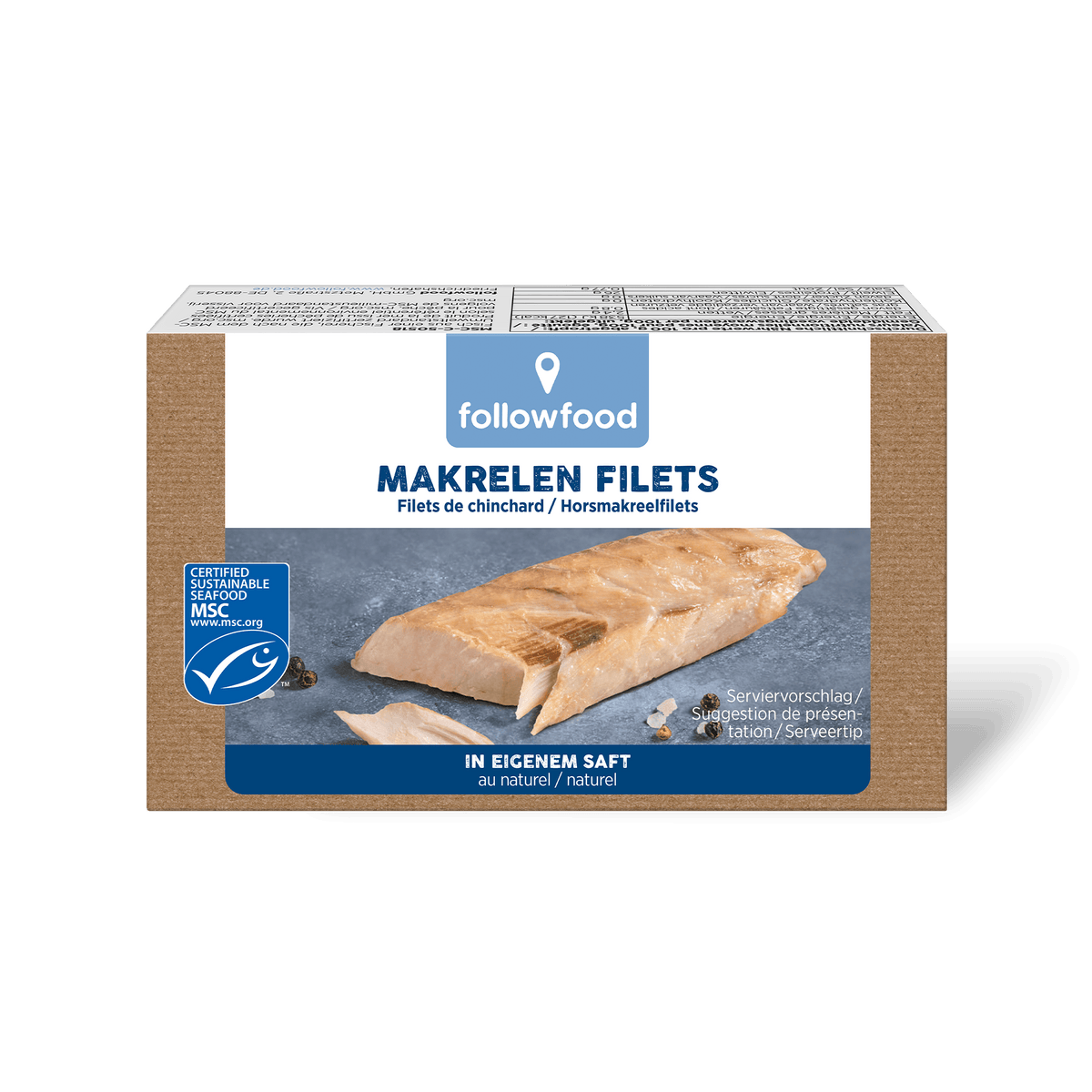 followfood Makrelen Filets eigener Saft Produktbild