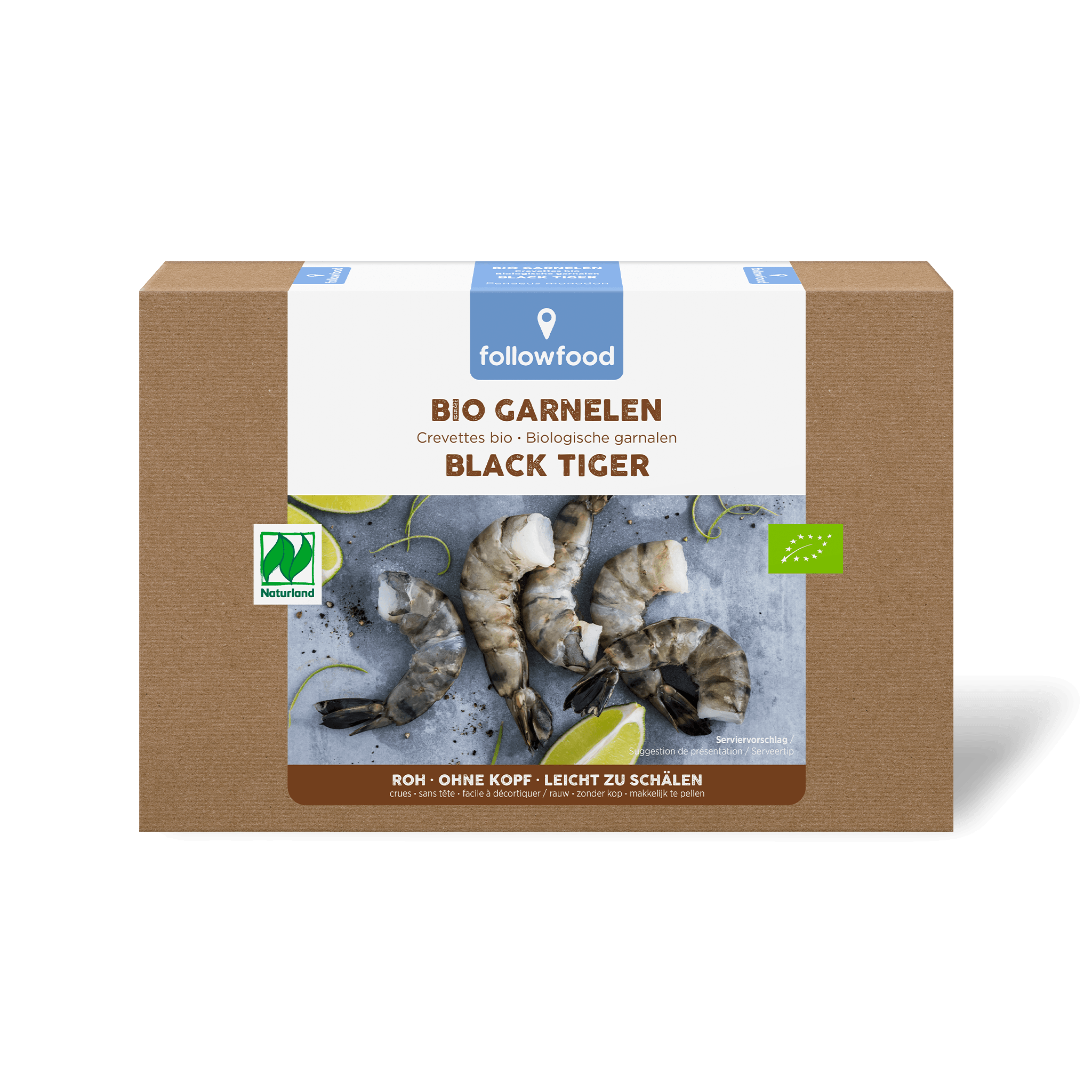 followfood Bio Filets Meeresfrüchte Bio Garnelen Black Tiger 160g Produktbild