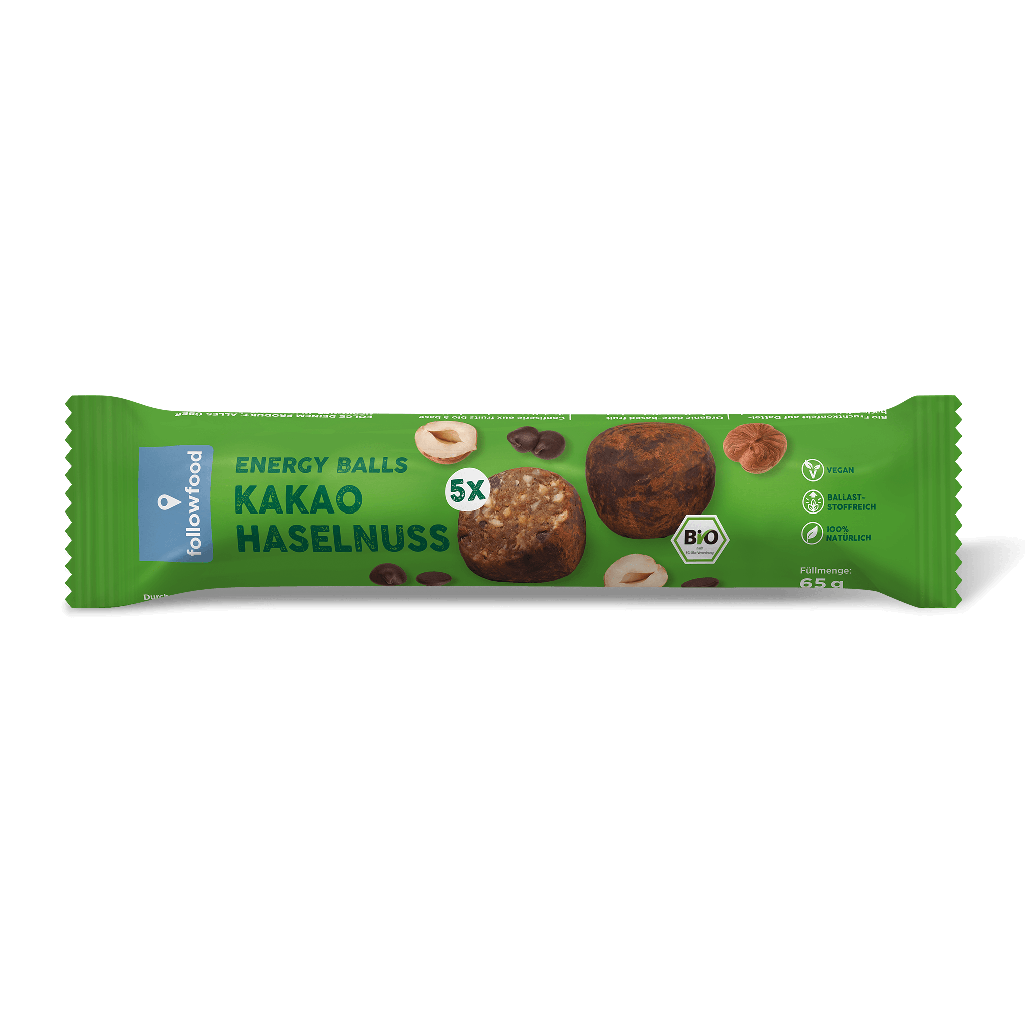 followfood Bio Energy Balls Kakao Haselnuss Produktbild
