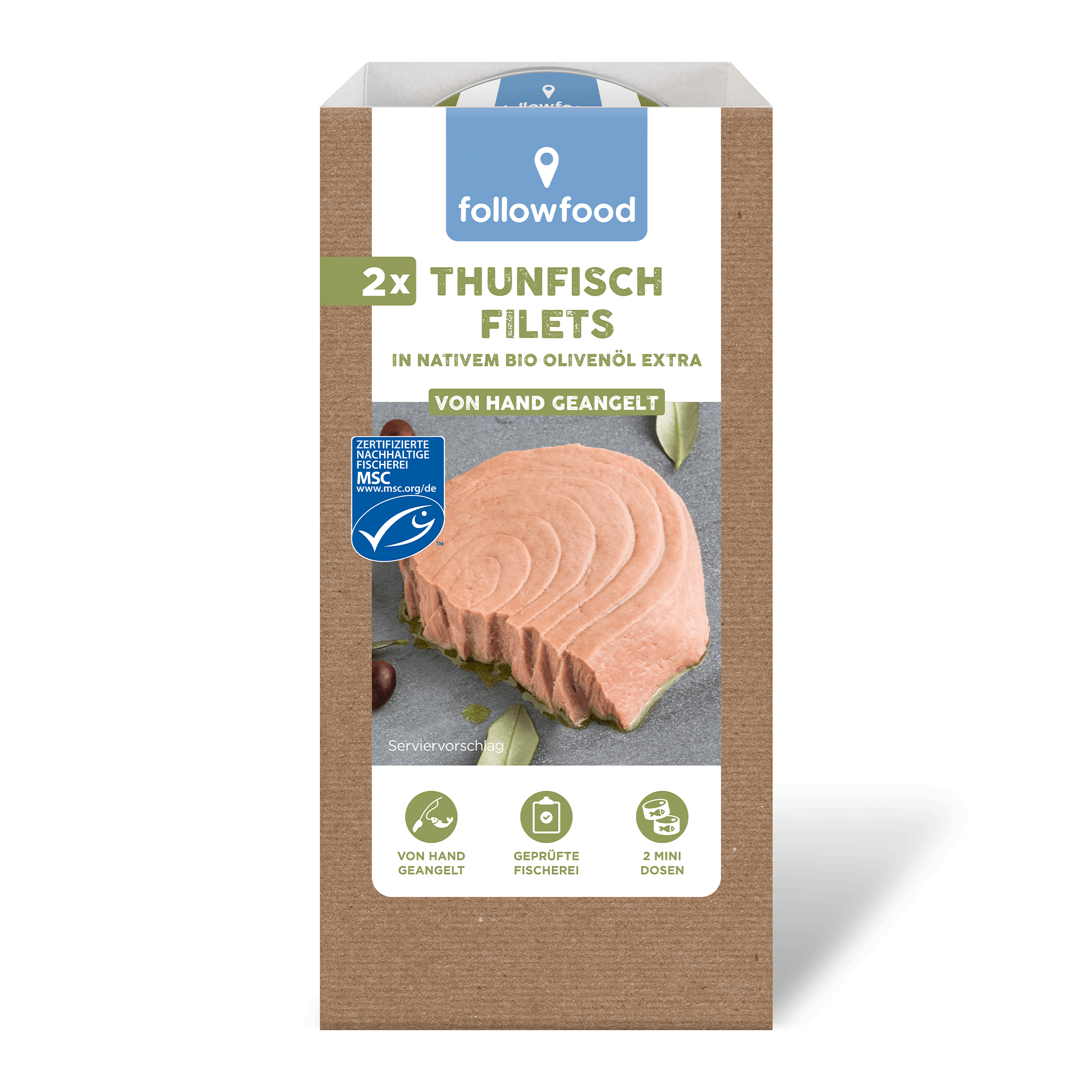 followfood Thunfisch Filets Doppeldose Bio Olivenöl Produktbild