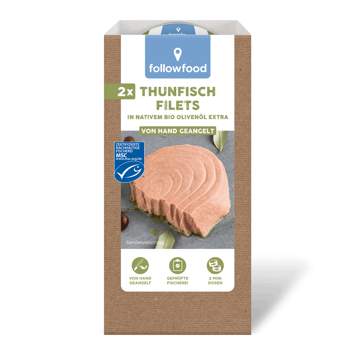 followfood Thunfisch Filets Doppeldose Bio Olivenöl Produktbild