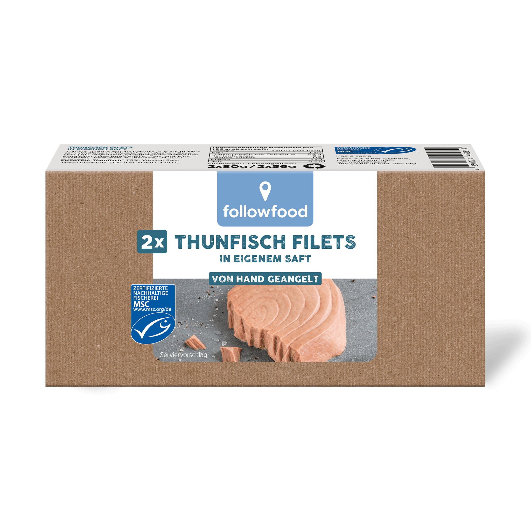 followfood Thunfisch Filets Doppeldose eigener Saft Produktbild