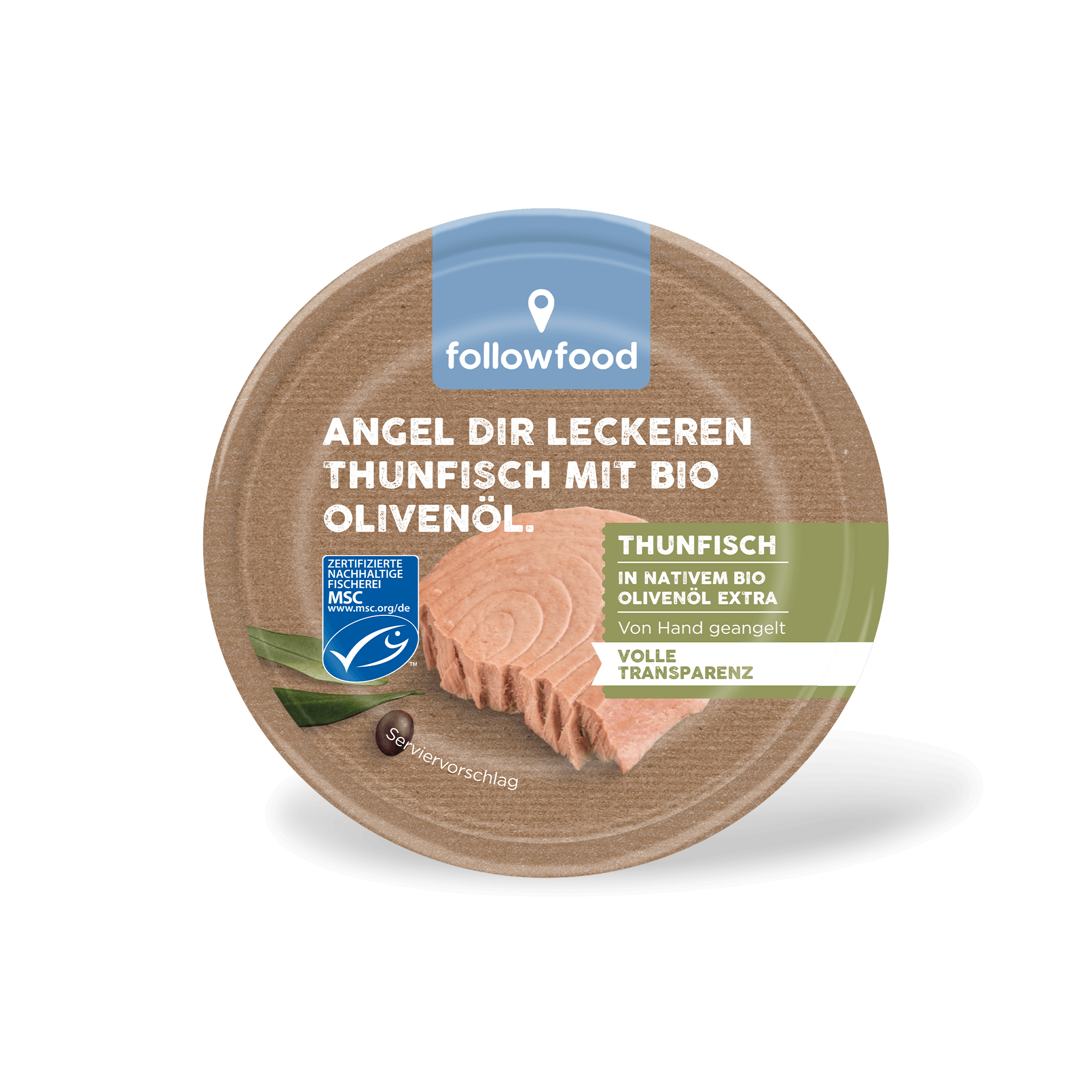 followfood Thunfisch Konserven MSC Thunfisch Filets Bio Olivenöl Dose Produktbild