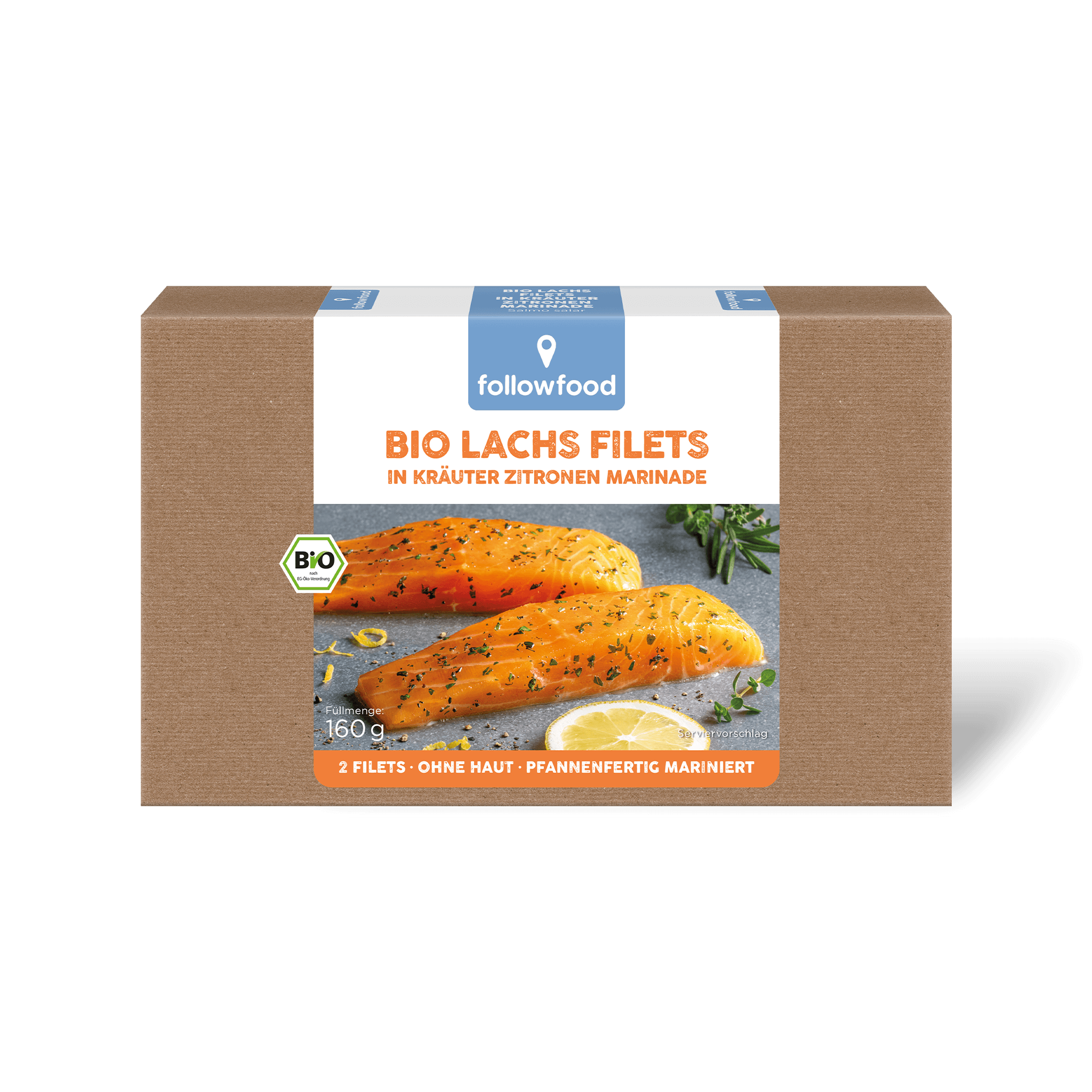 followfood Bio Lachs Filets Zitrone Kräuter Produktbild