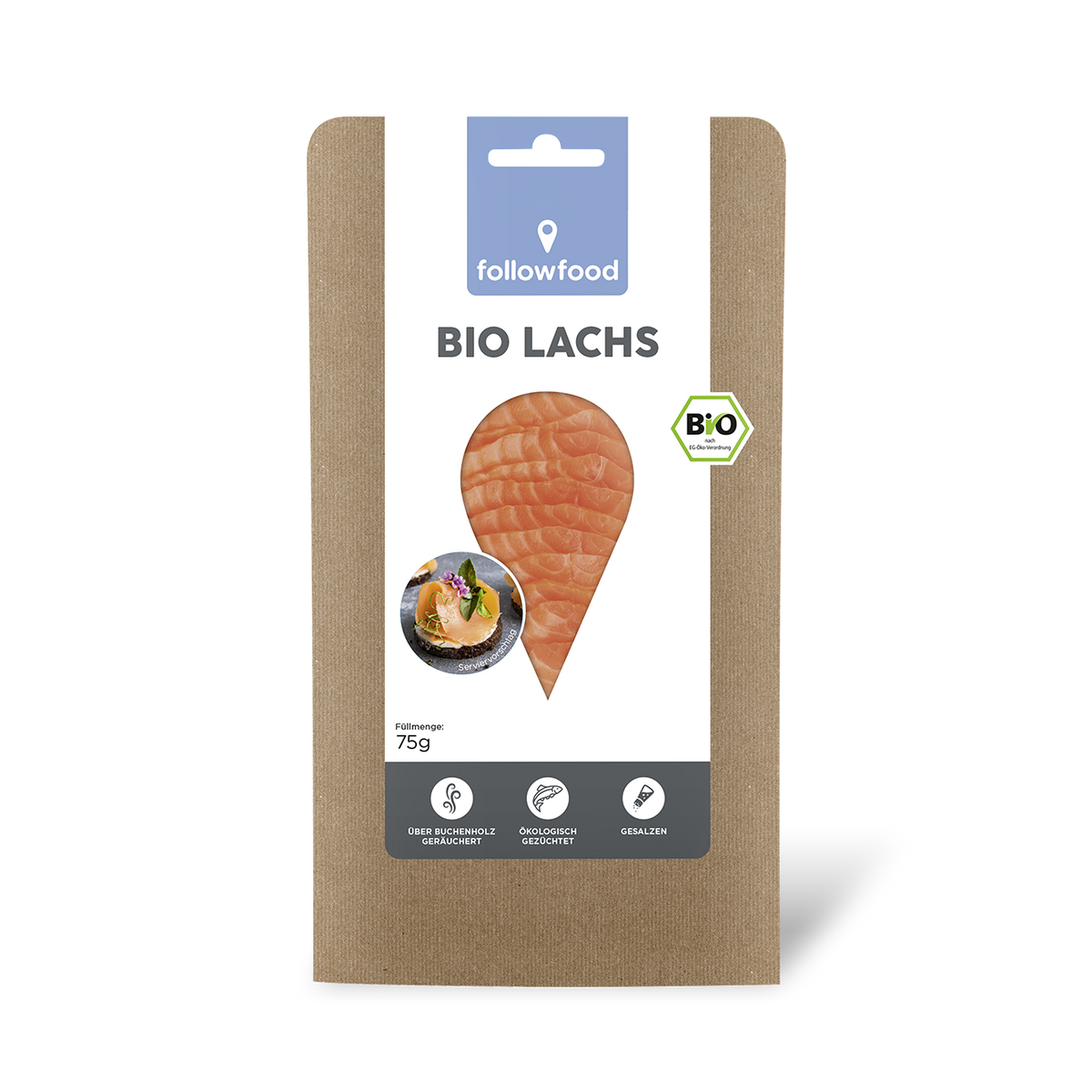followfood Bio Lachs Natur Geräuchert Produktbild