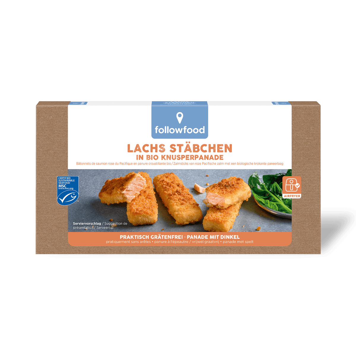 followfood MSC Lachs Stäbchen 270g Produktbild
