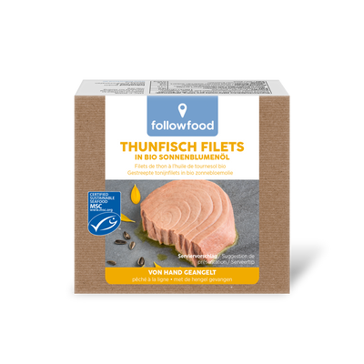 followfood Thunfisch Filets in Bio Sonnenblumenöl Produktbild