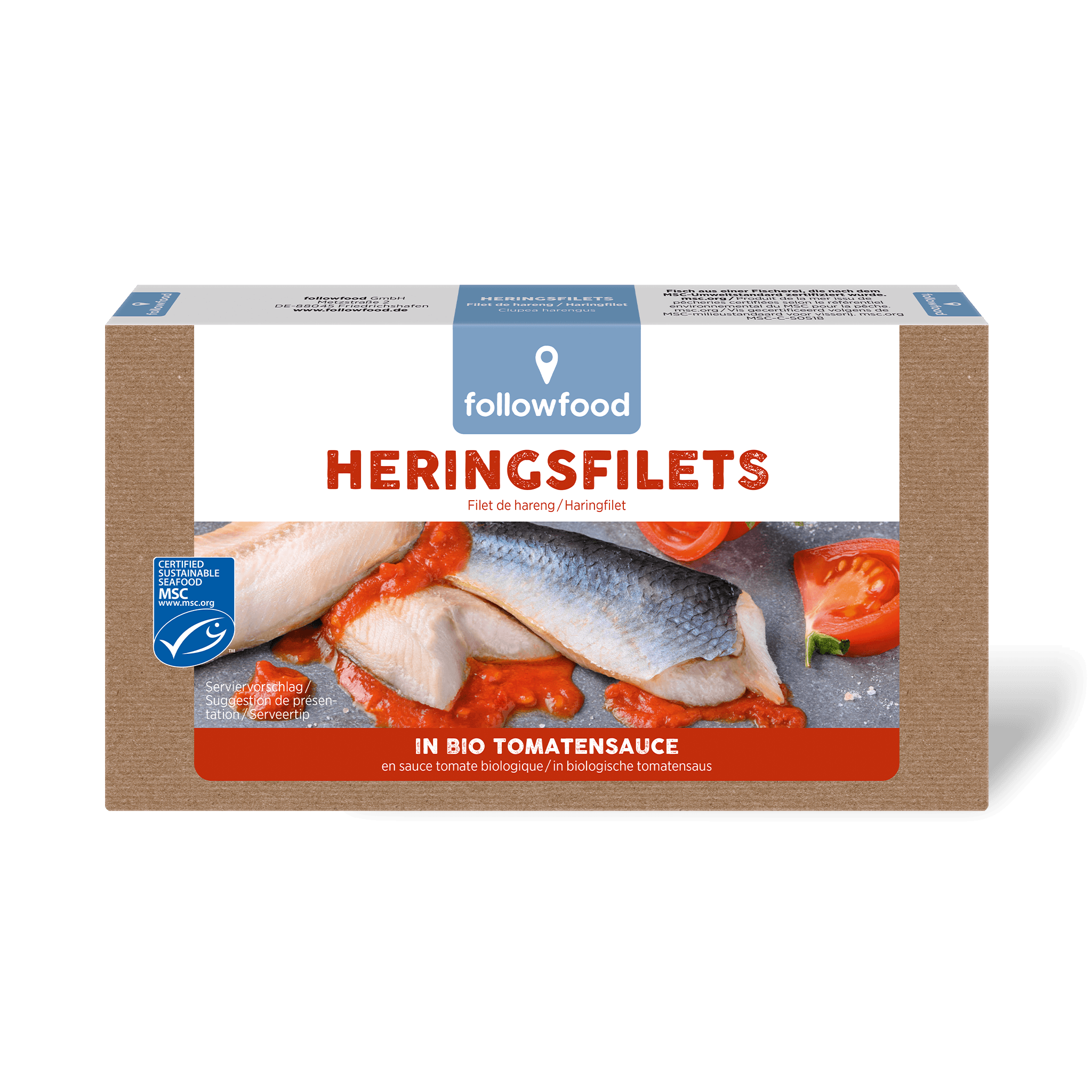 followfood Herings Filets Bio Tomatensauce Produktbild