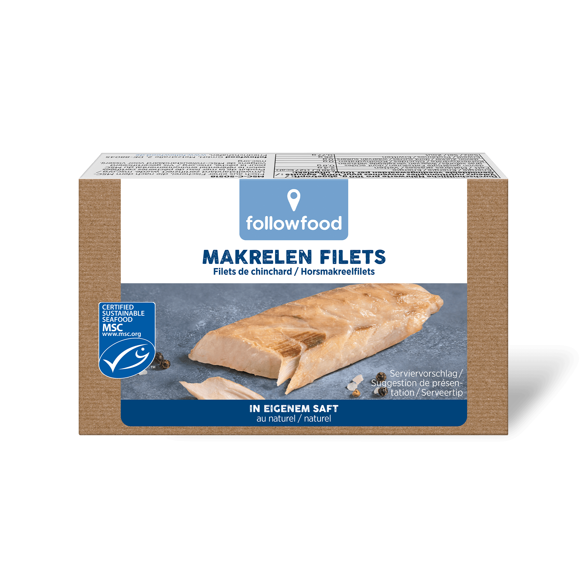 followfood Makrelen Filets eigener Saft Produktbild