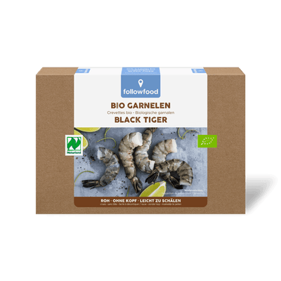 followfood Bio Filets Meeresfrüchte Bio Garnelen Black Tiger 160g Produktbild