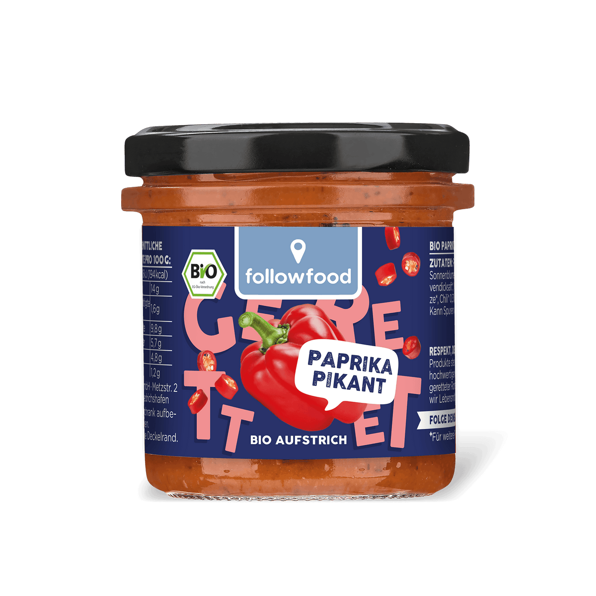 followfood Bio Aufstrich Paprika Pikant Produktbild