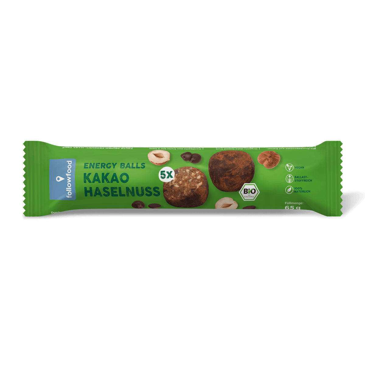 followfood Bio Energy Balls Kakao Haselnuss Produktbild