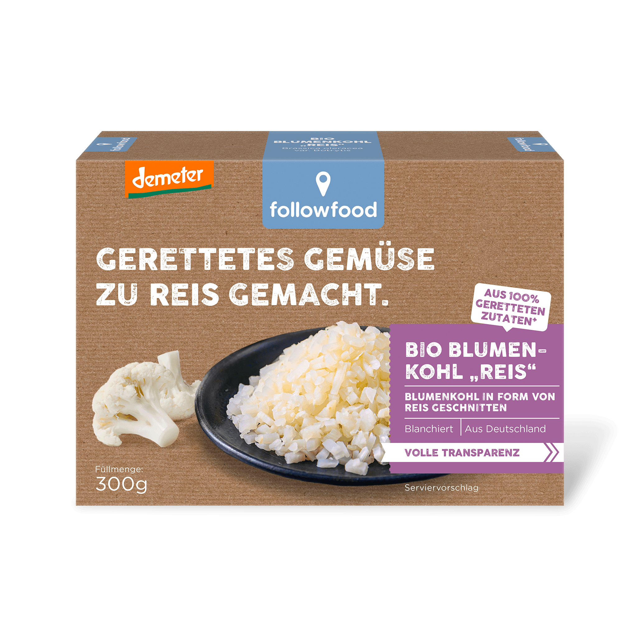 followfood Bio Blumenkohl Reis Demeter Produktbild