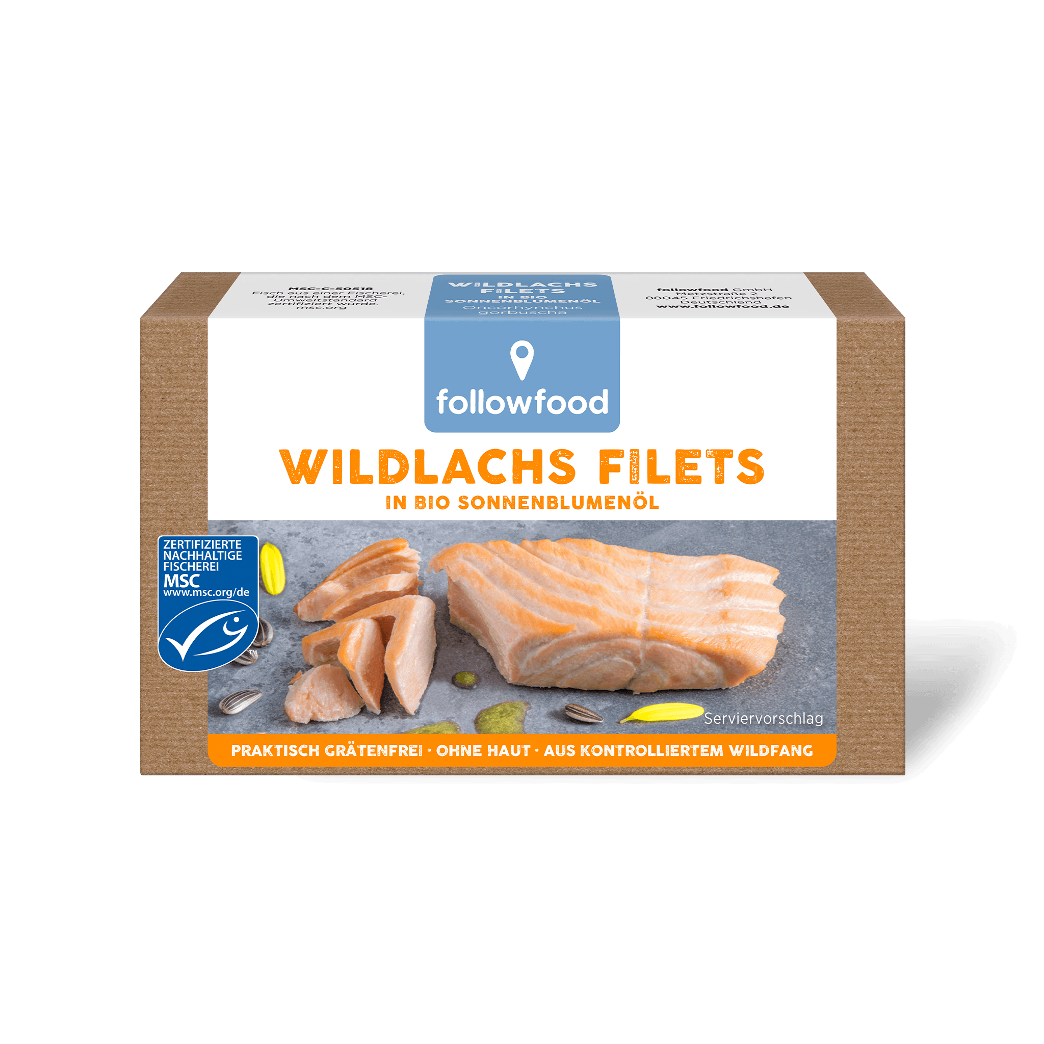 followfood Wildlachs Filet in Bio Sonnenblumenöl Produktbild