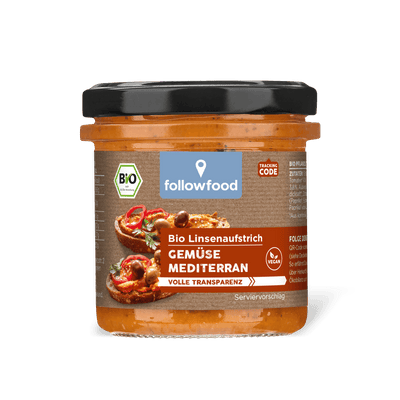 followfood Bio Linsenaufstrich Gemüse mediterran Produktbild