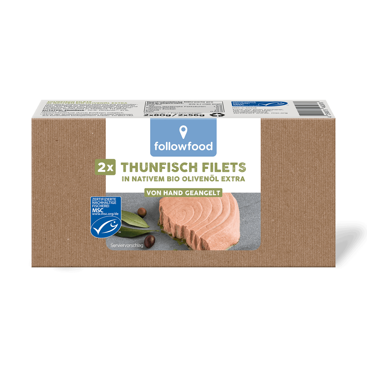 followfood Thunfisch Filets Doppeldose Bio Olivenöl Produktbild