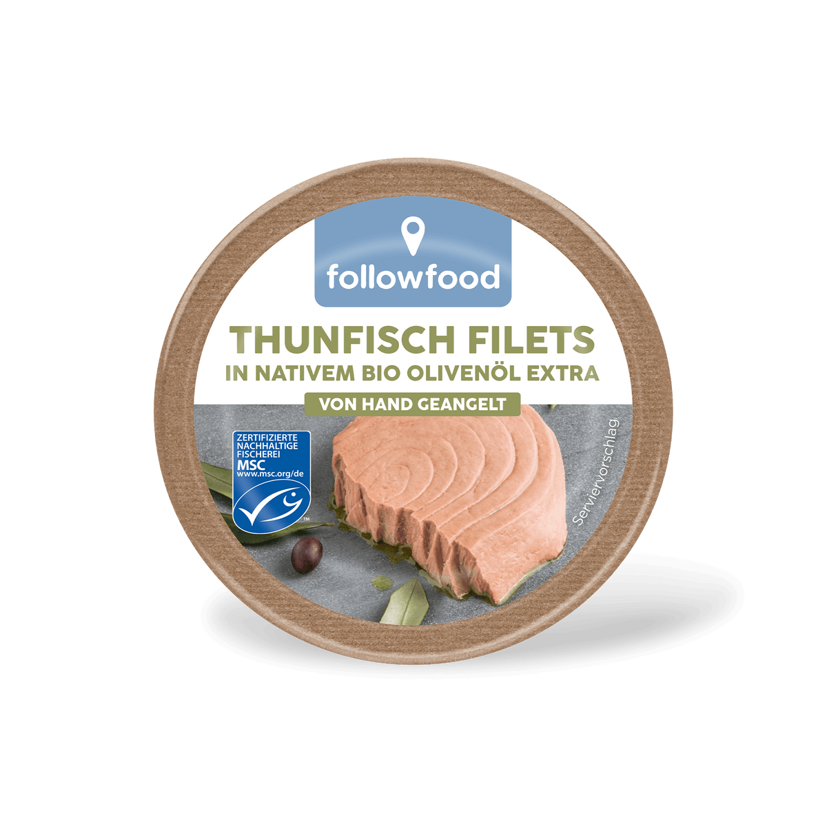followfood Thunfisch Konserven MSC Thunfisch Filets Bio Olivenöl Dose Produktbild