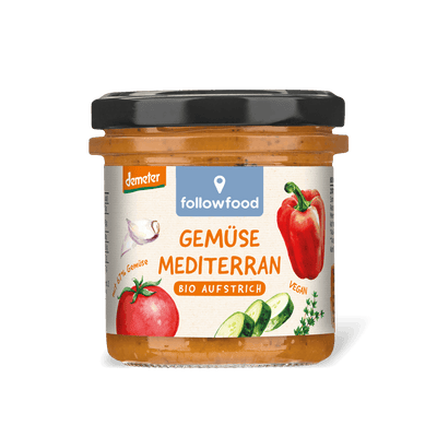 followfood Bio Aufstrich Gemüse mediterran Demeter Produktbild