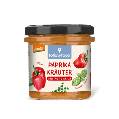 followfood Bio Aufstrich Paprika Kräuter Demeter Produktbild