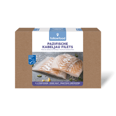 followfood Naturfilets Meeresfrüchte aus Wildfang MSC Pazifischerer Kabeljau Filets 200g Produktbild
