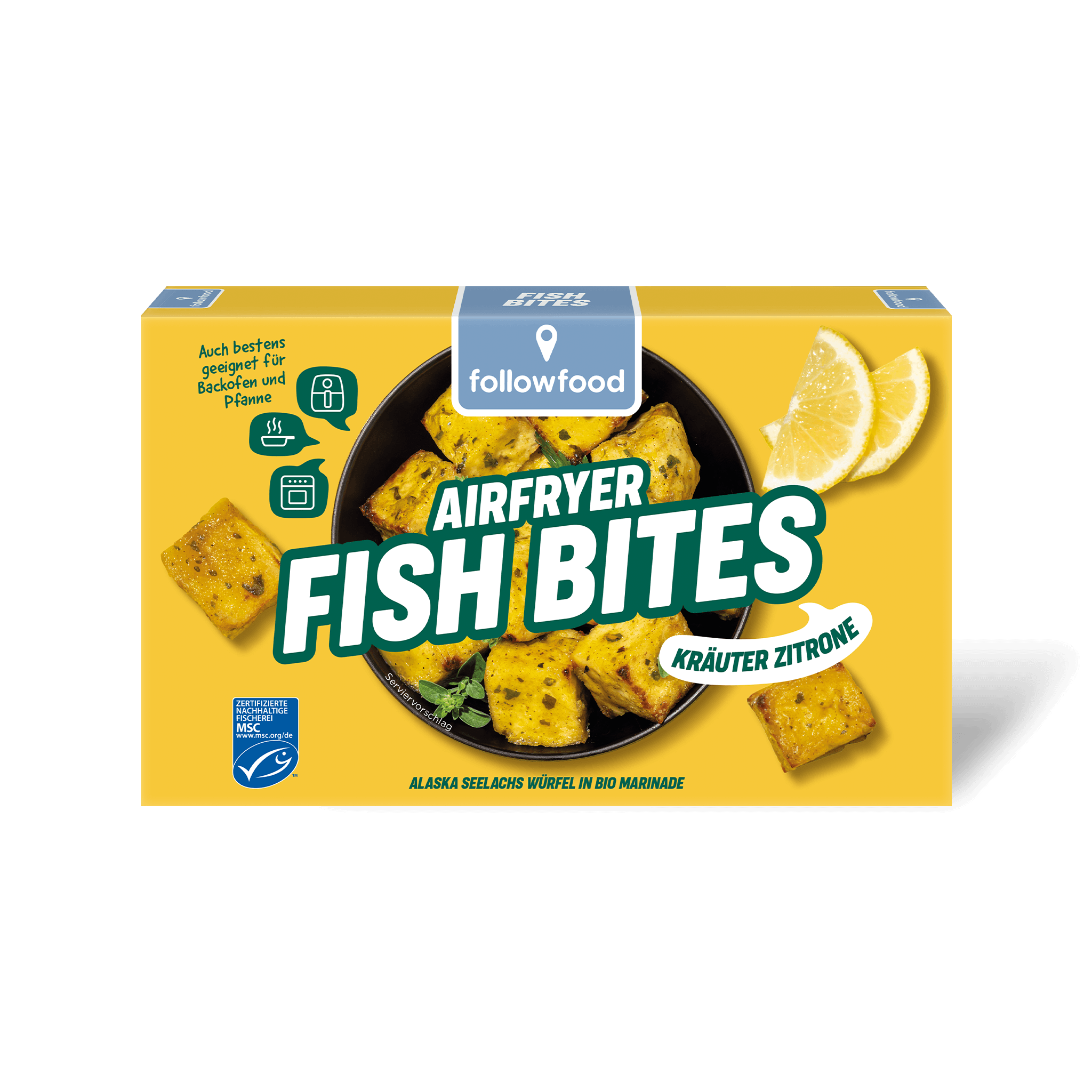 followfood MSC Wildfischgerichte Fish Bites Kräuter Zitrone Produktbild