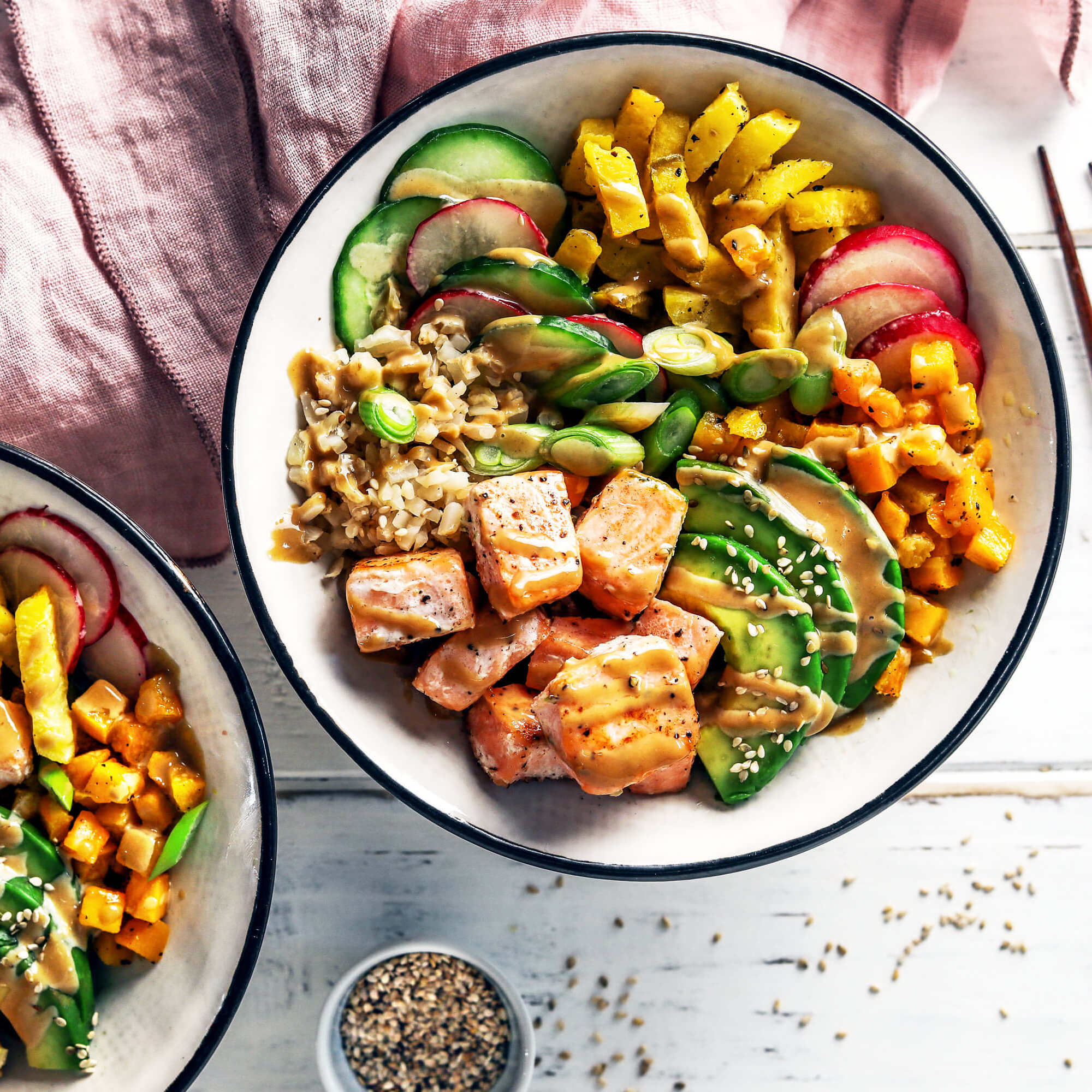 followfood Rezept: Poké Bowl Lach Blumenkohlreis