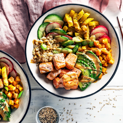 followfood Rezept: Poké Bowl Lach Blumenkohlreis