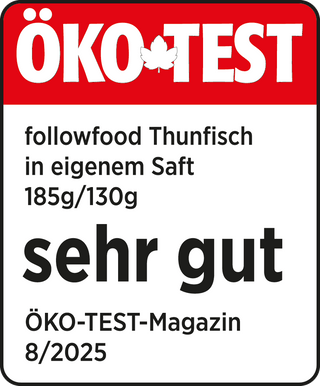 Siegel Öko Test Sehr Gut für Thunfisch in eigenem Saft